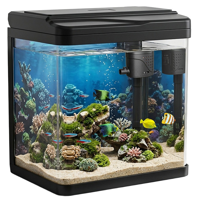 Aquarium Fish No Need Oxygen - حوض أسماك زجاجي، جهاز متكامل لتنقية