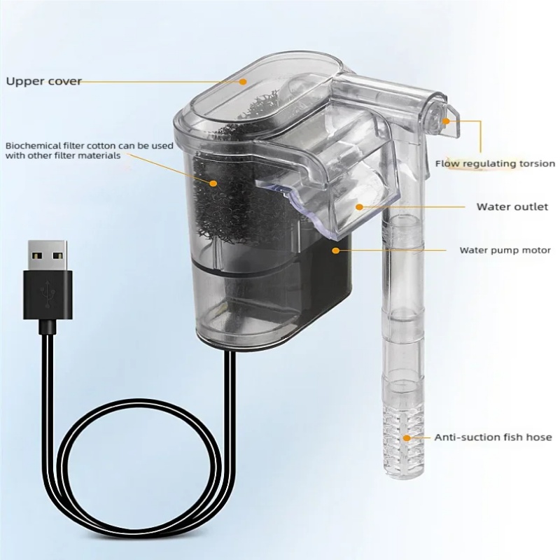 فلتر USB معلق صغير لأحواض السم - مراجعة Aquarium Fish For Beginners وسعره