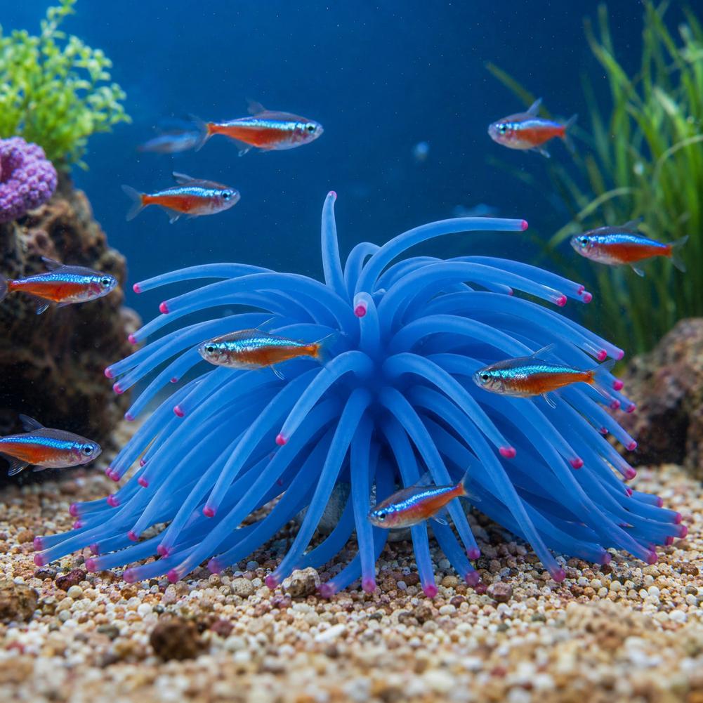 زينة حوض السمك من السيليكون عل - مراجعة Aquarium Fish Accessories وسعره