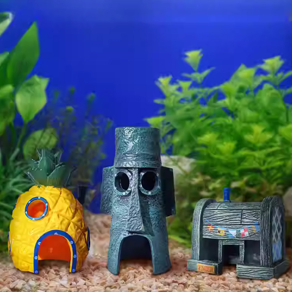 3 قطع ديكور حوض سمك على شكل من - مراجعة Aquarium Fish Japan وسعره
