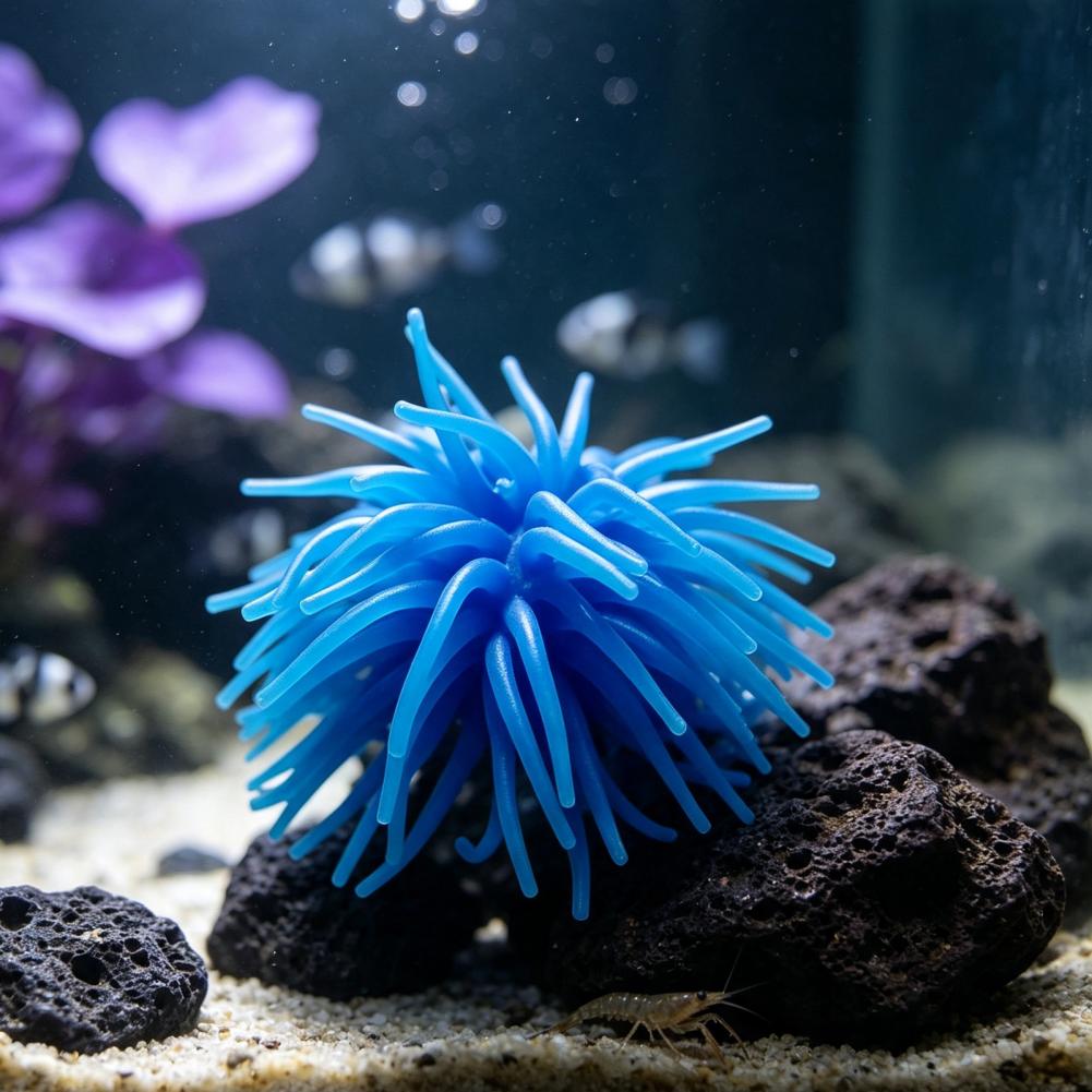 زينة حوض السمك: زهرة بحر زرقاء - مراجعة Aquarium Fish Accessories وسعره